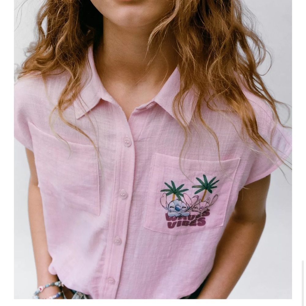 ZARA LILO & STITCH © DISNEY KNOTTED SHIRT - Picture 5 of 12